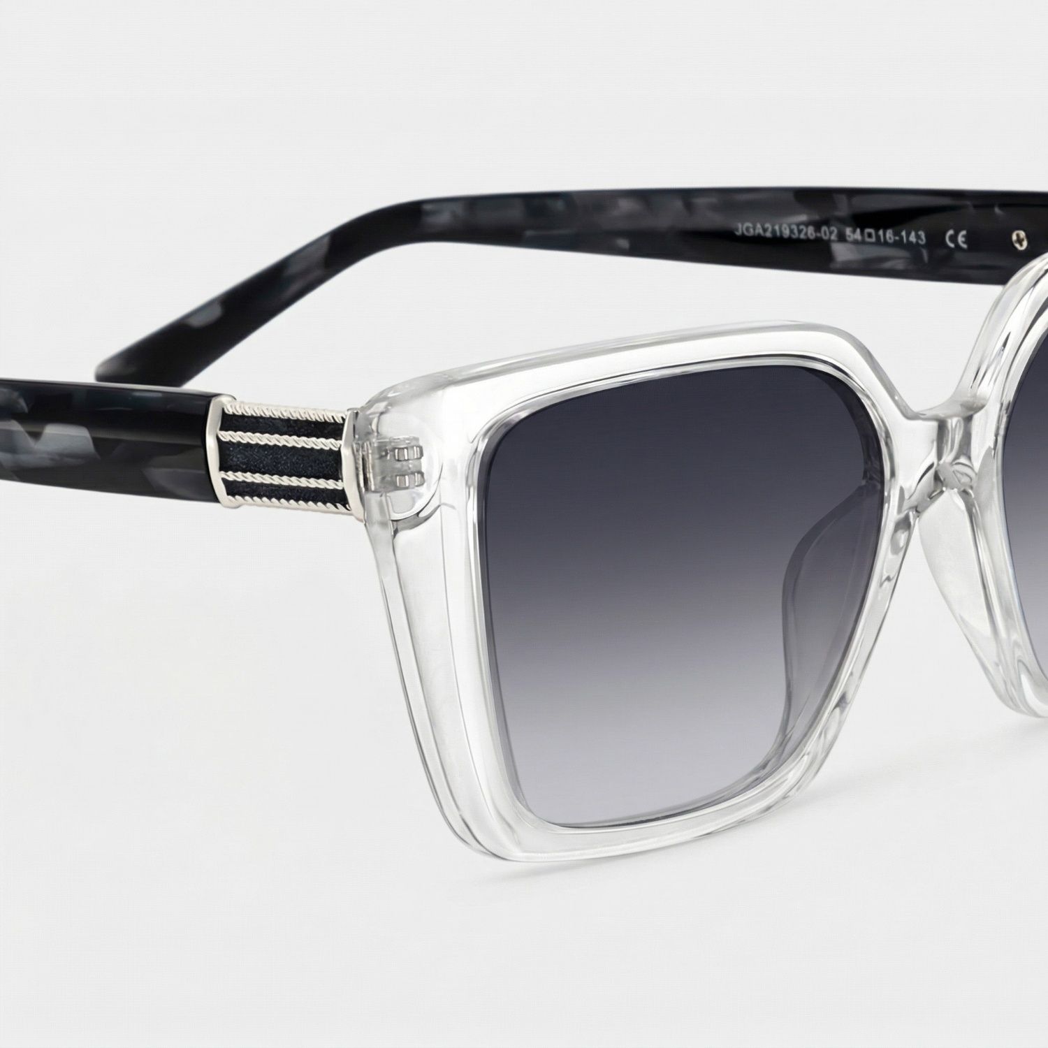 Emery Acetate Clear Square Frame Sunglasses | ZEELOOL4