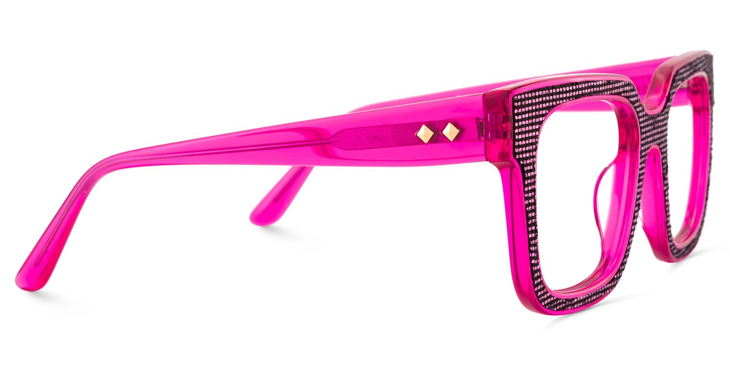 Square Rose Red Acetate Spectacle Frames4
