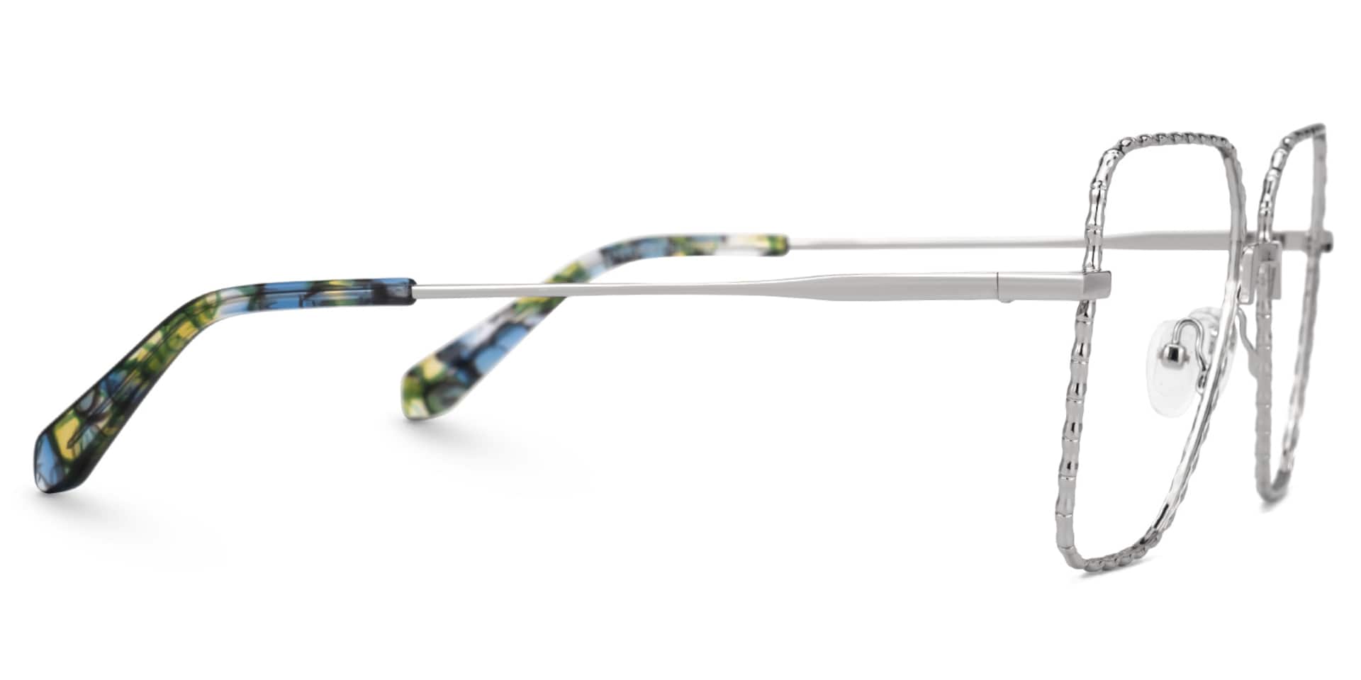 Alisandra Designer Eyeglasses in Aviator Silver Frame2