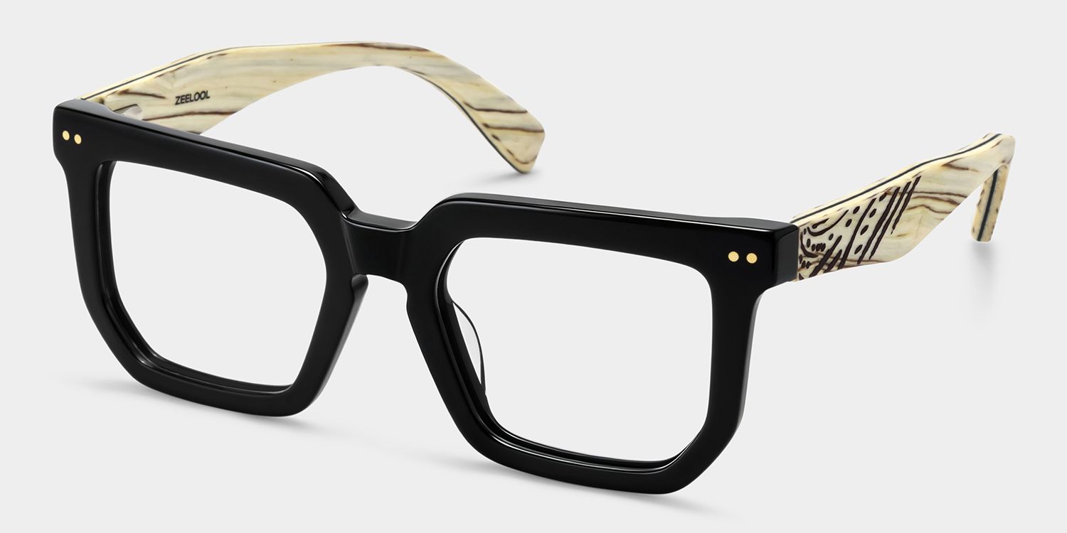 Square Black Frame Glasses - Full Frame Men's Glasses3