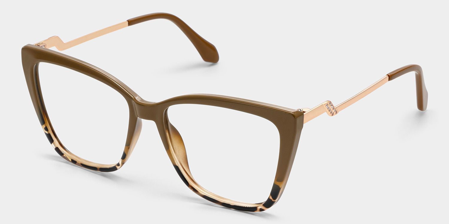 Awilda Cat-eye Brown Glasses and Thin Frame Awilda Cat-eye Brown Glasses and Thin Frame
