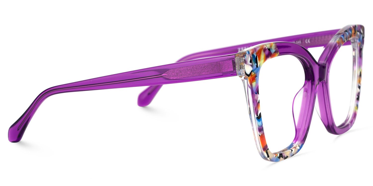 Chase Acetate Purple Frame Glasses with Butterfly Shape | Zeelool4