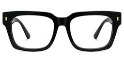 Fulford Rectangle Black Glasses1