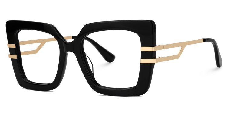Poutine Black Square Glasses