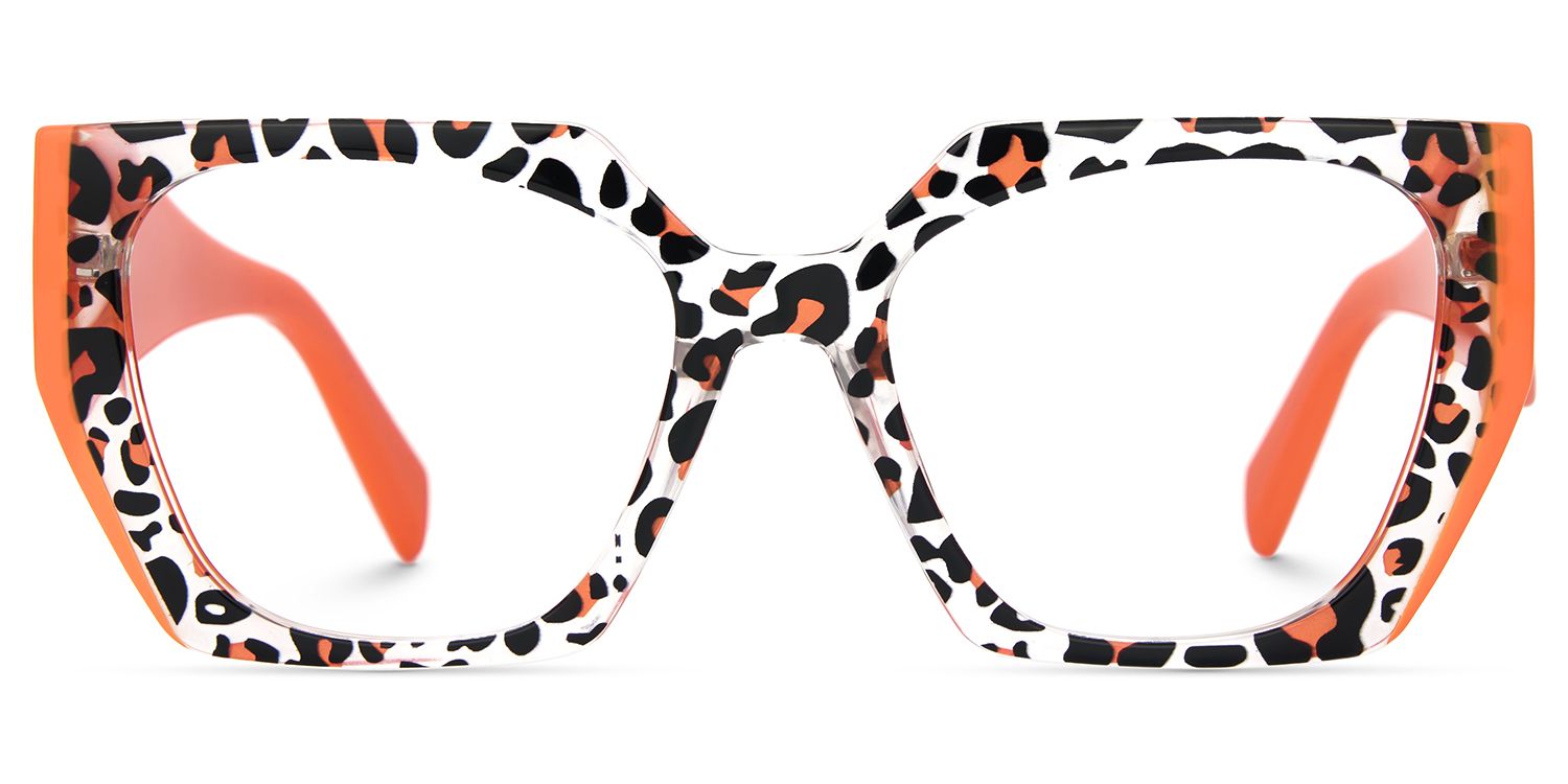 Affordable Hexagonal Orange Tortoiseshell Glasses1