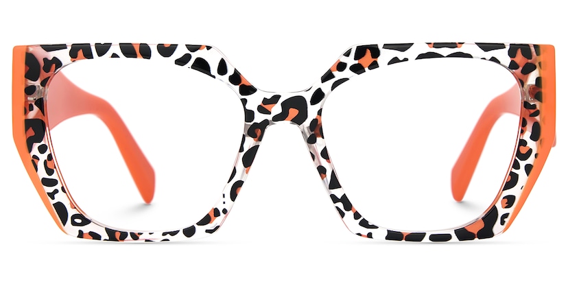 Sileidy Geometric Orange Tortoise Glasses