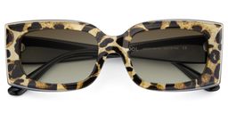 Orduno Rectangle Brown Leopard Sunglasses1