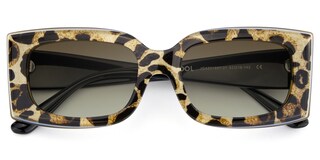 Orduno Rectangle Brown Leopard Sunglasses1