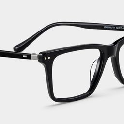 Harper Black Rectangle Glasses5
