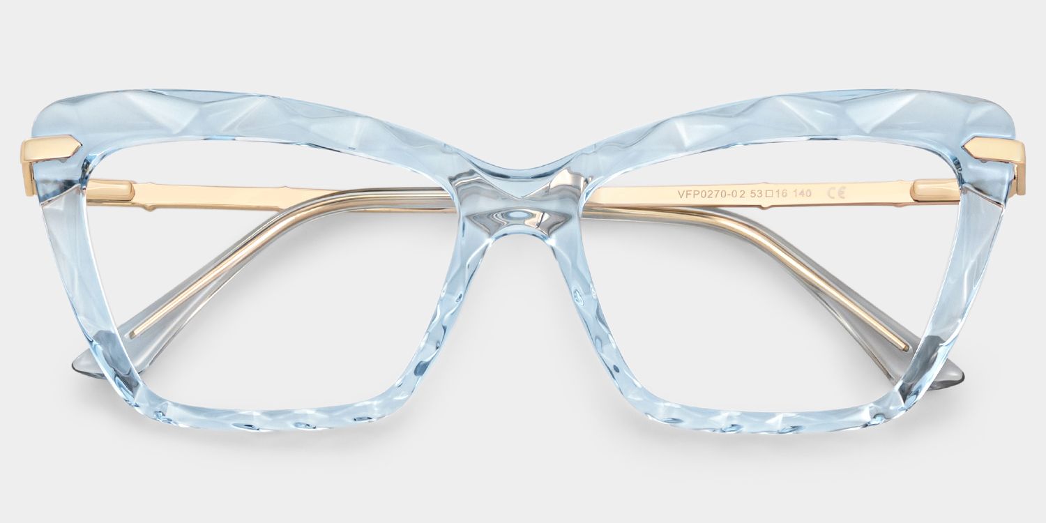 Cecilsページ Juliet Cateye Light Blue Eyeglasses and Translucent Frame