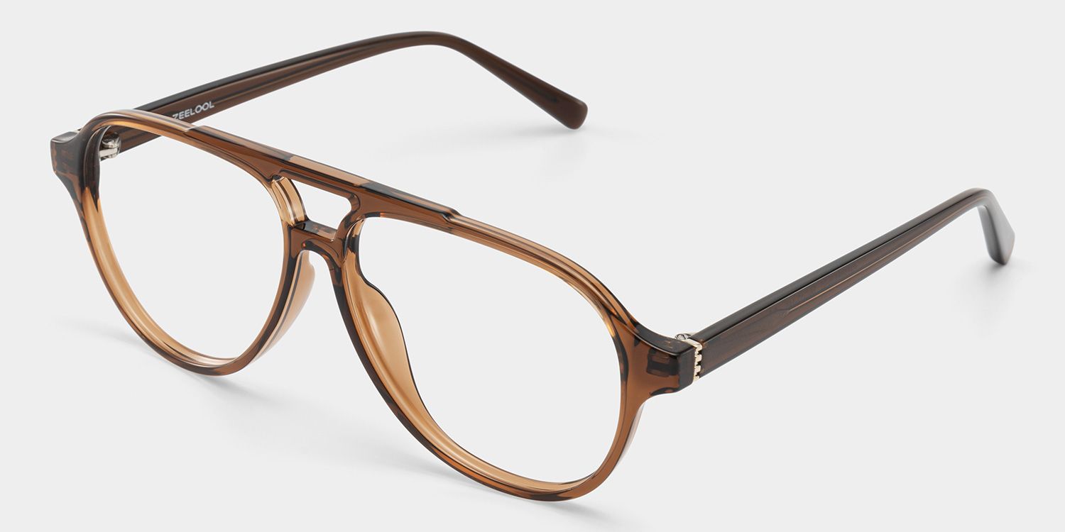 Drew Brown and Orange Aviator Glasses for Women | ZEELOOL4