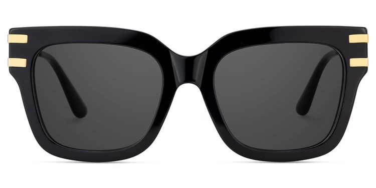 Lidia Square Black Sunglasses