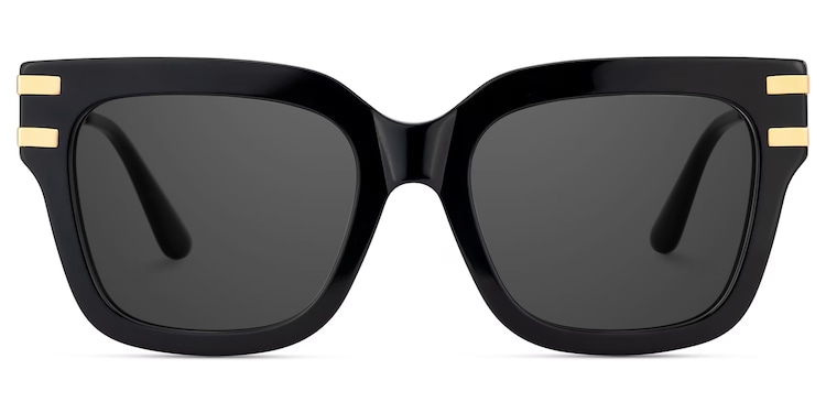 Lidia Square Black Sunglasses