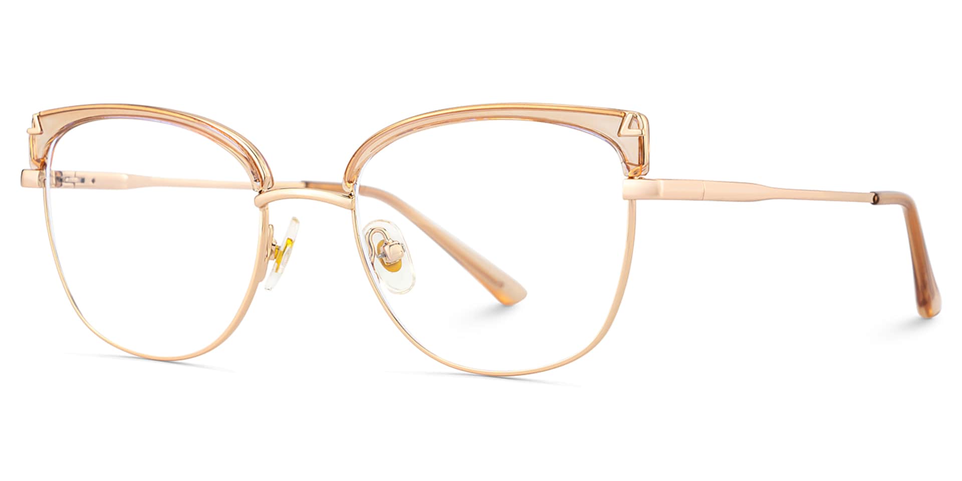 Beau Eyeglasses in Cat eye Champagne Gold Frame | Zeelool3