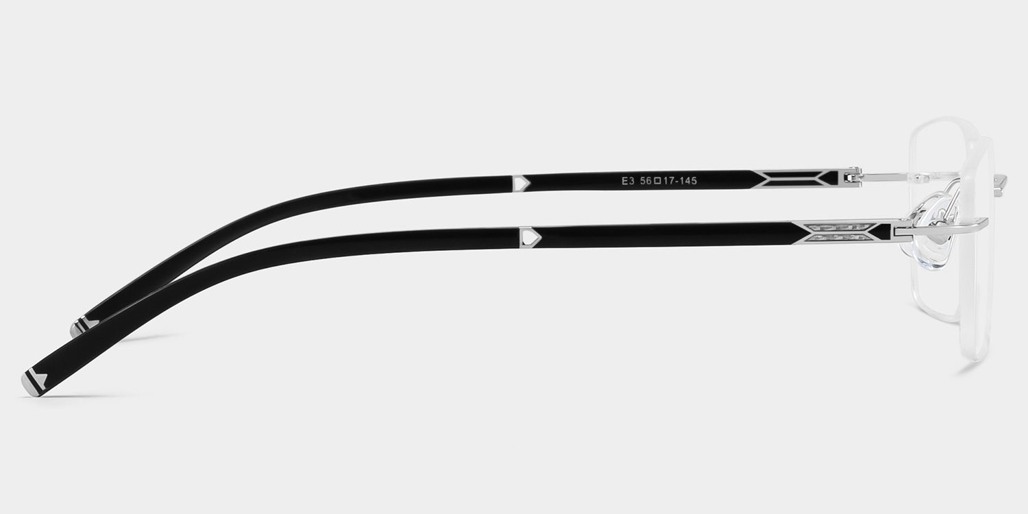 Adeline Silver Rimless Glasses for Men in Rectangle Frame | ZEELOOL4