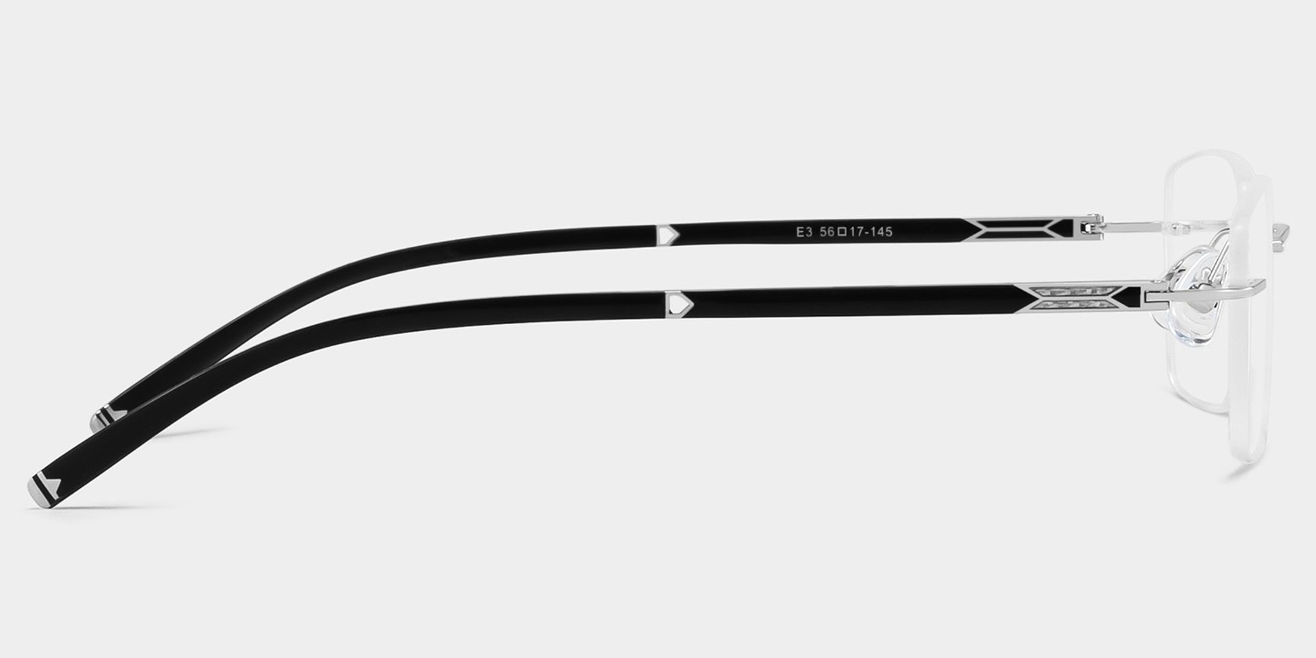 Adeline Silver Rimless Glasses for Men in Rectangle Frame | ZEELOOL4