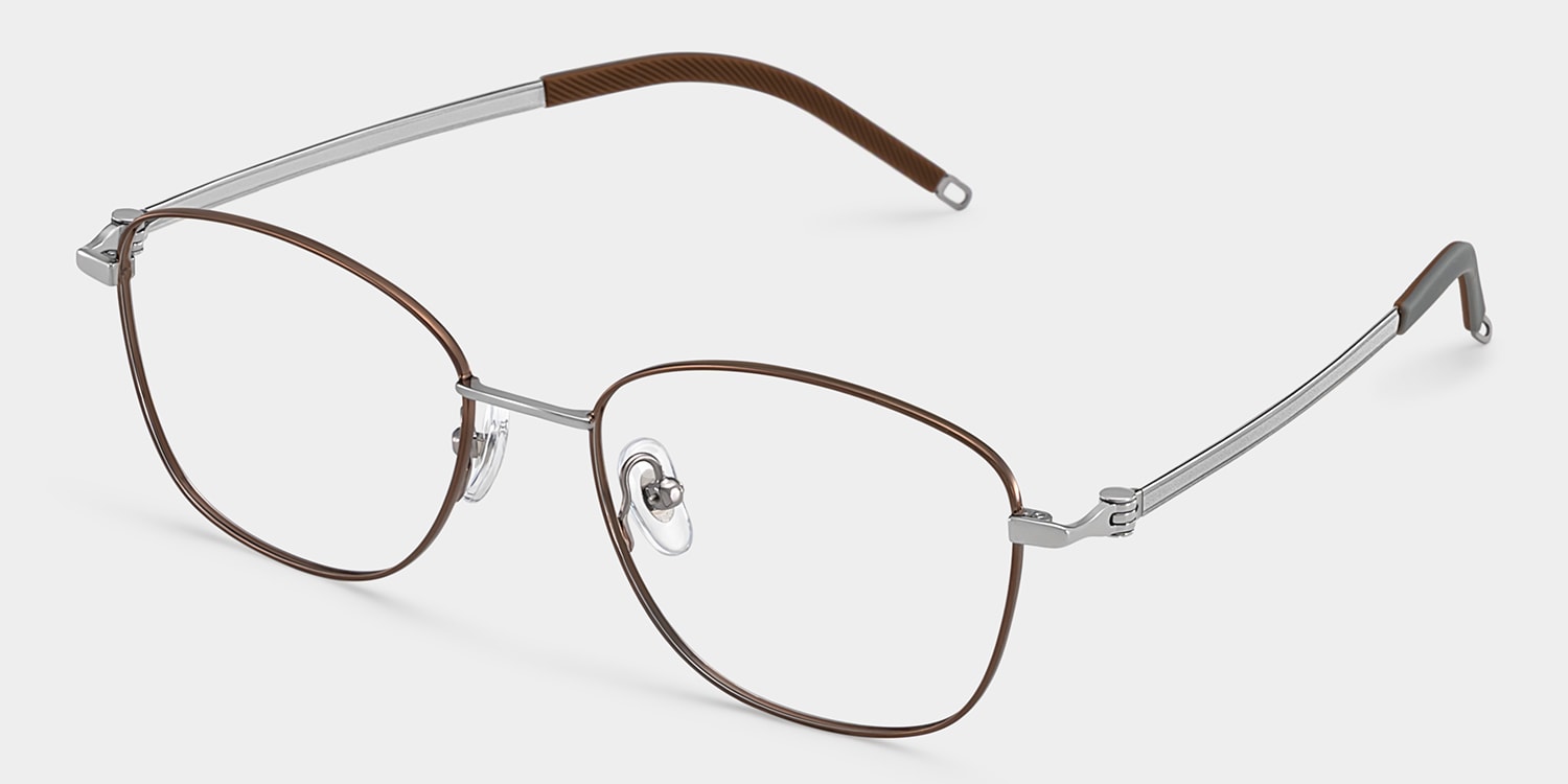 Nicole Rectangle Brown Glasses2