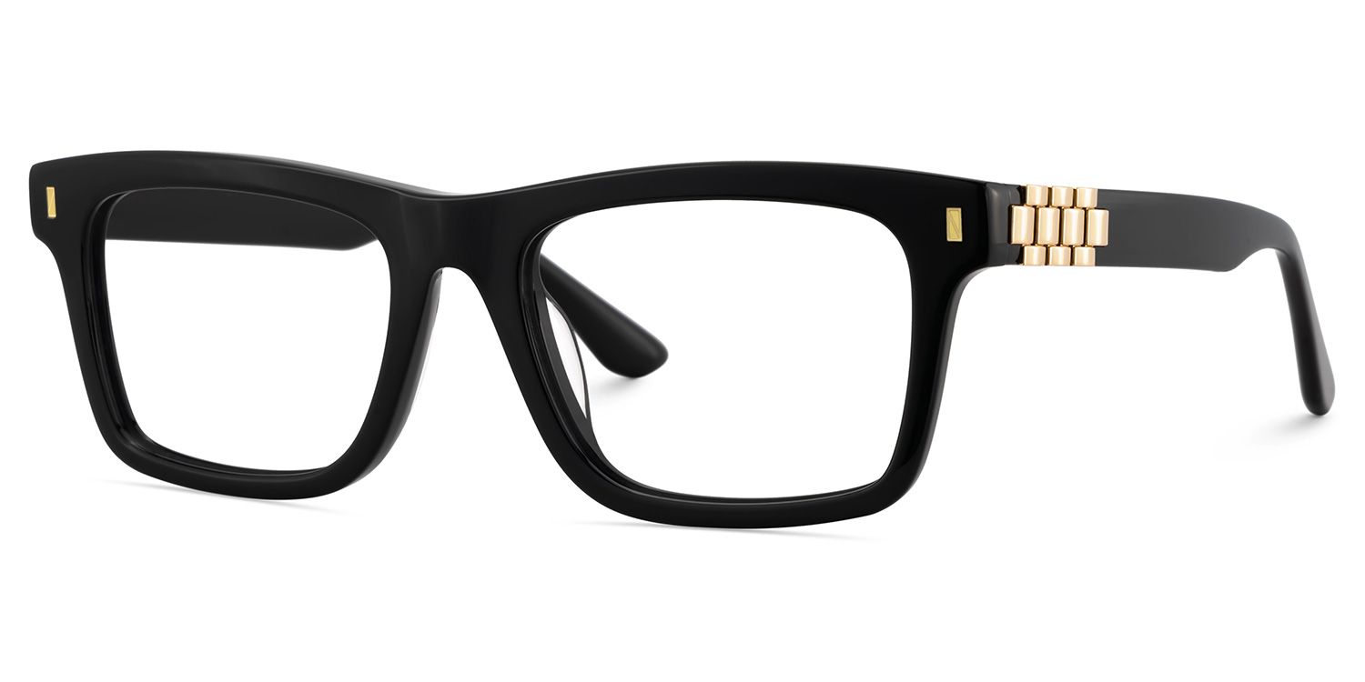 Men's Black Eyeglasses With Rectangle Shape3