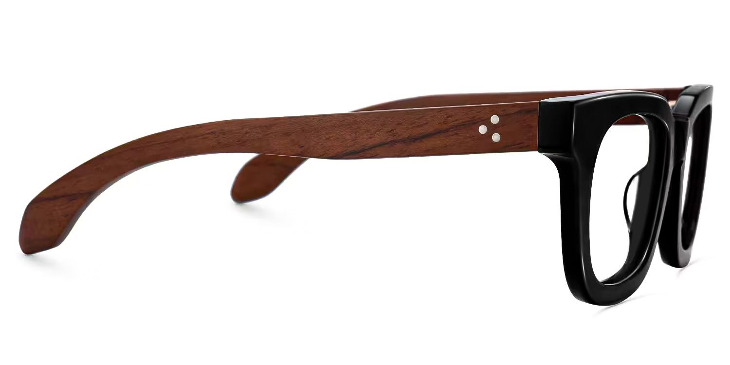 Sam Rectangle Wood Thick Frame Glasses for Men | Zeelool2