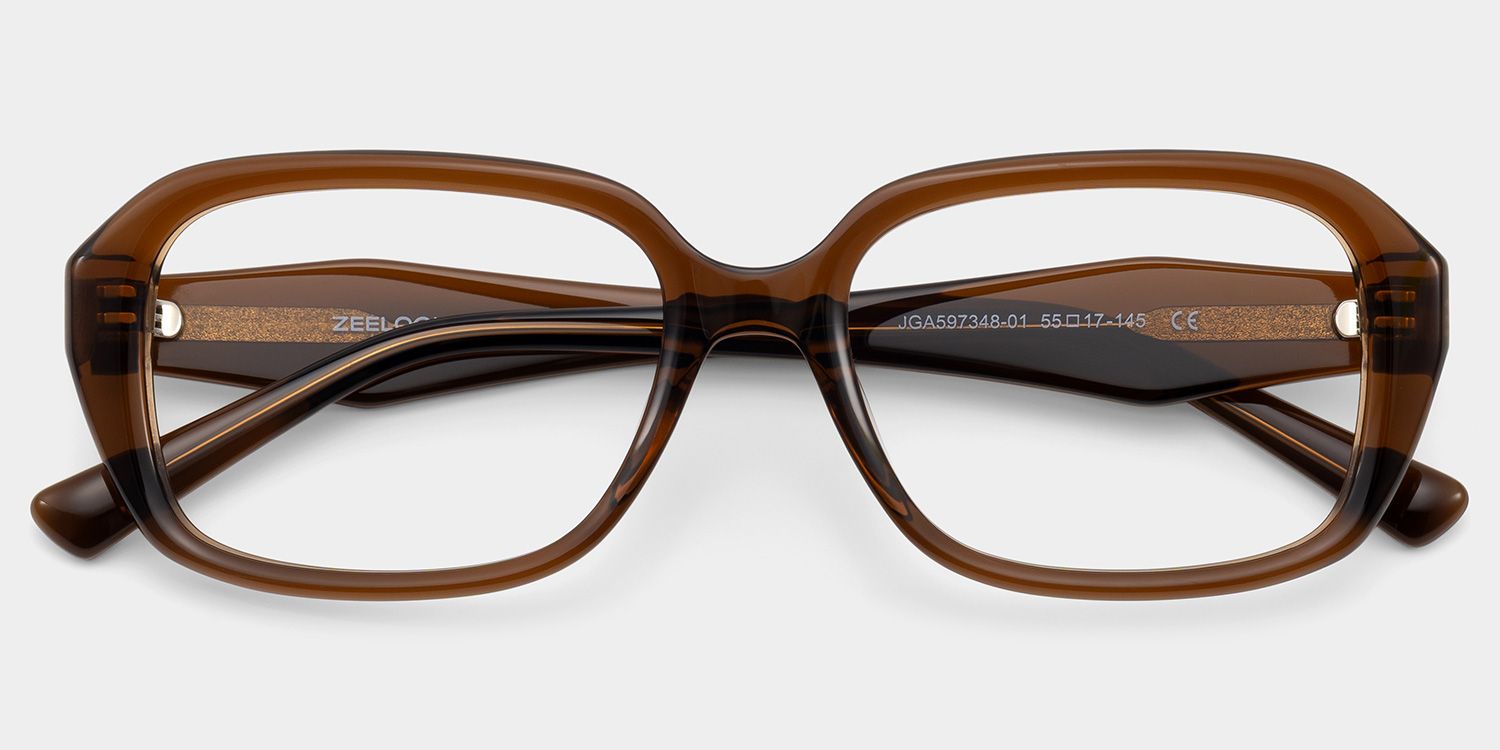 Rowan Orange Brown Rectangle Glasses for Women | ZEELOOL3