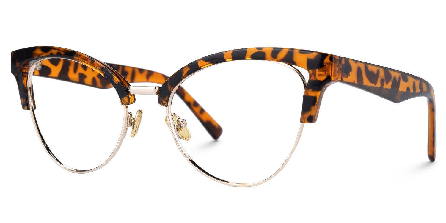Charlene Tortoise Browline Cat Eye Glasses for Women | ZEELOOL2