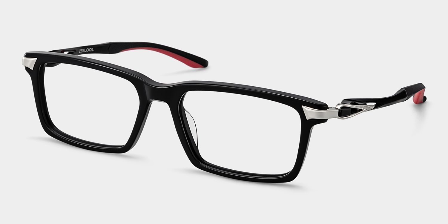 Orion Black Rectangle Eyeglasses Onlime | ZEELOOL3