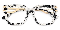 Lidia Square Cow Print Glasses2