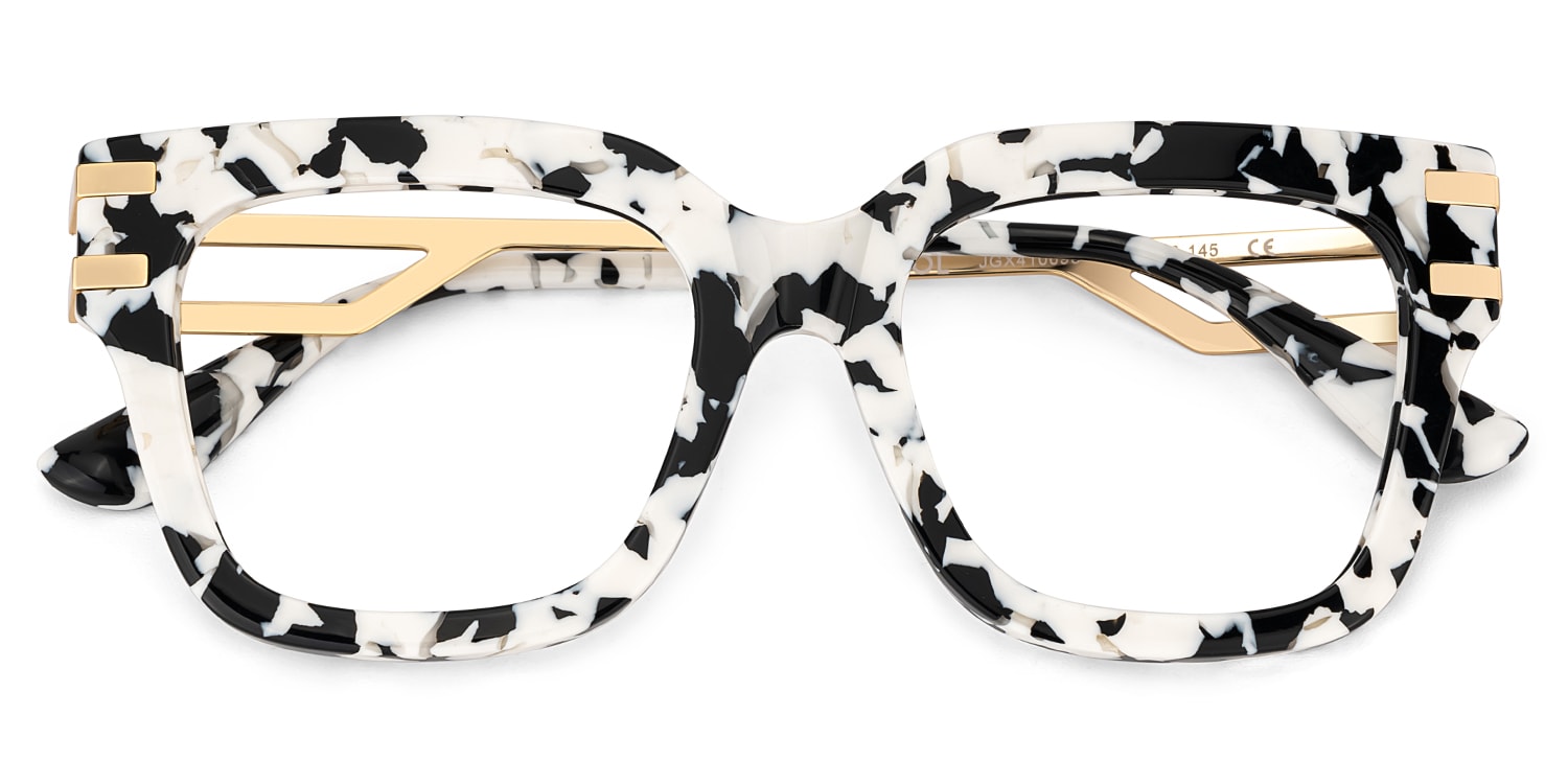 Lidia Square Cow Print Glasses2