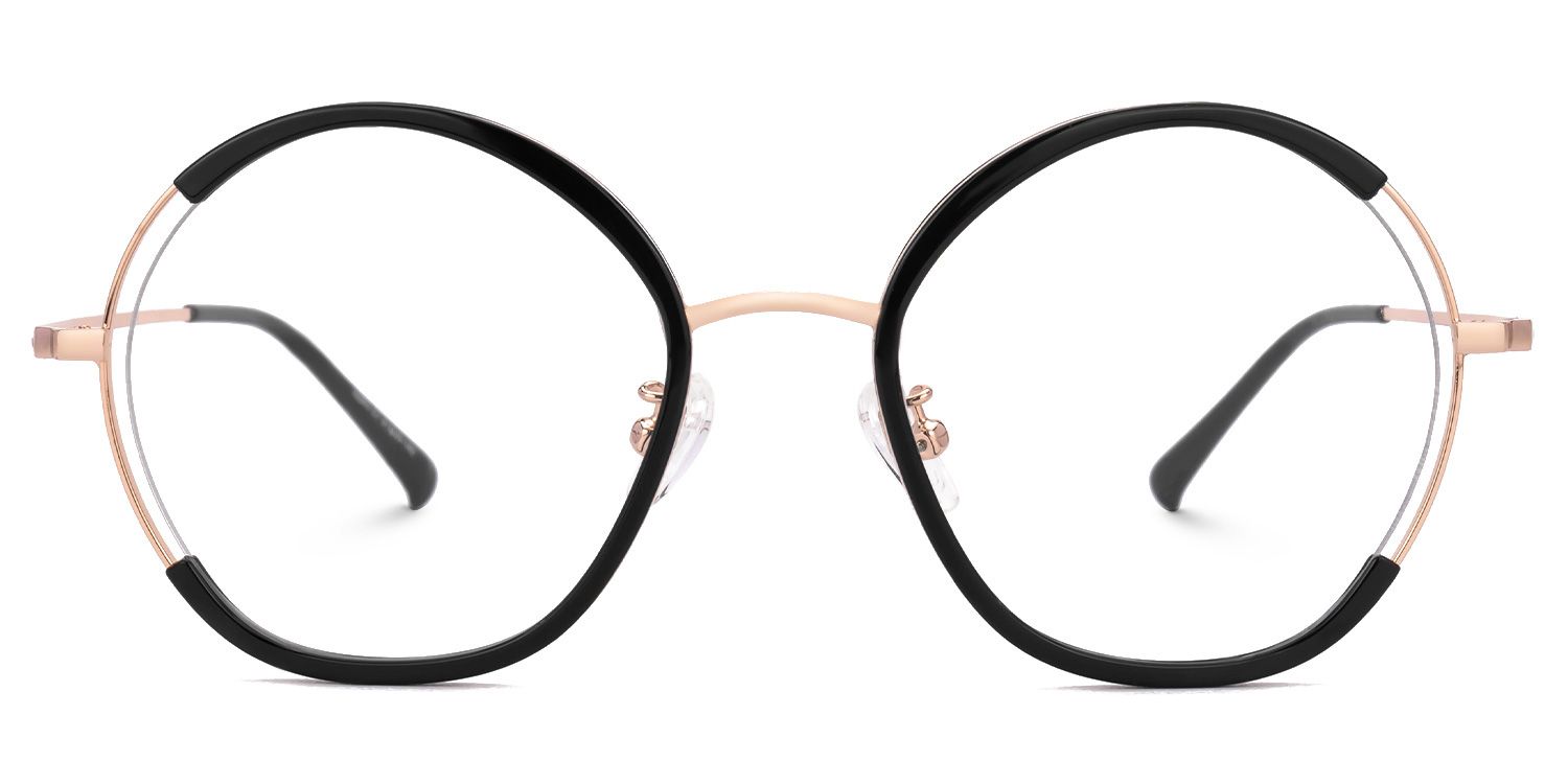Black Kiley Round Frame Eyeglasses | Zeelool0