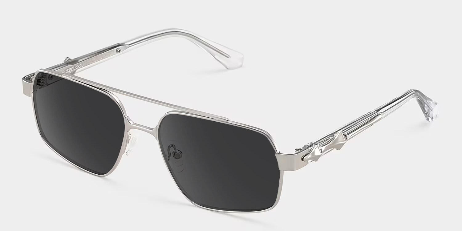 Sterling Eyeglasses in Aviator Silver Frame | ZEELOOL