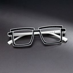 Zephyr Rectangle Black Glasses0