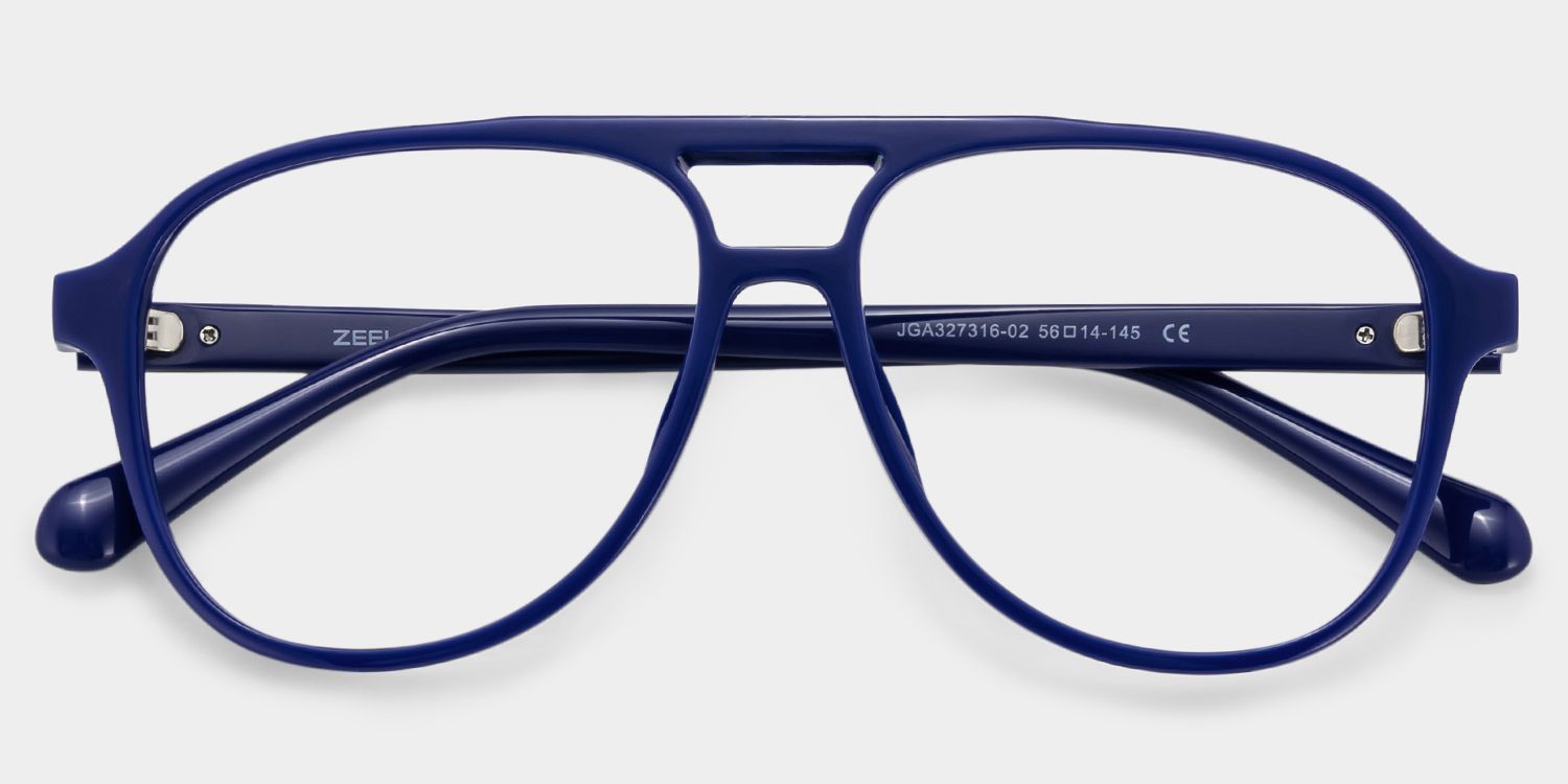 Luna Blue Aviator Frame Glasses | Sporty Campus Style2