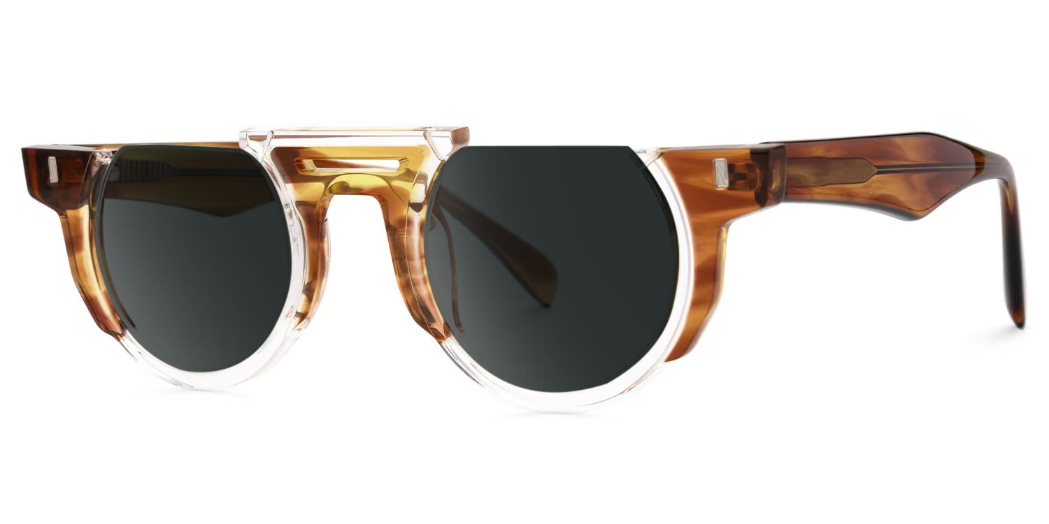 Mastin Brown Round Polarized Sunglasses for Driving | ZEELOOL1