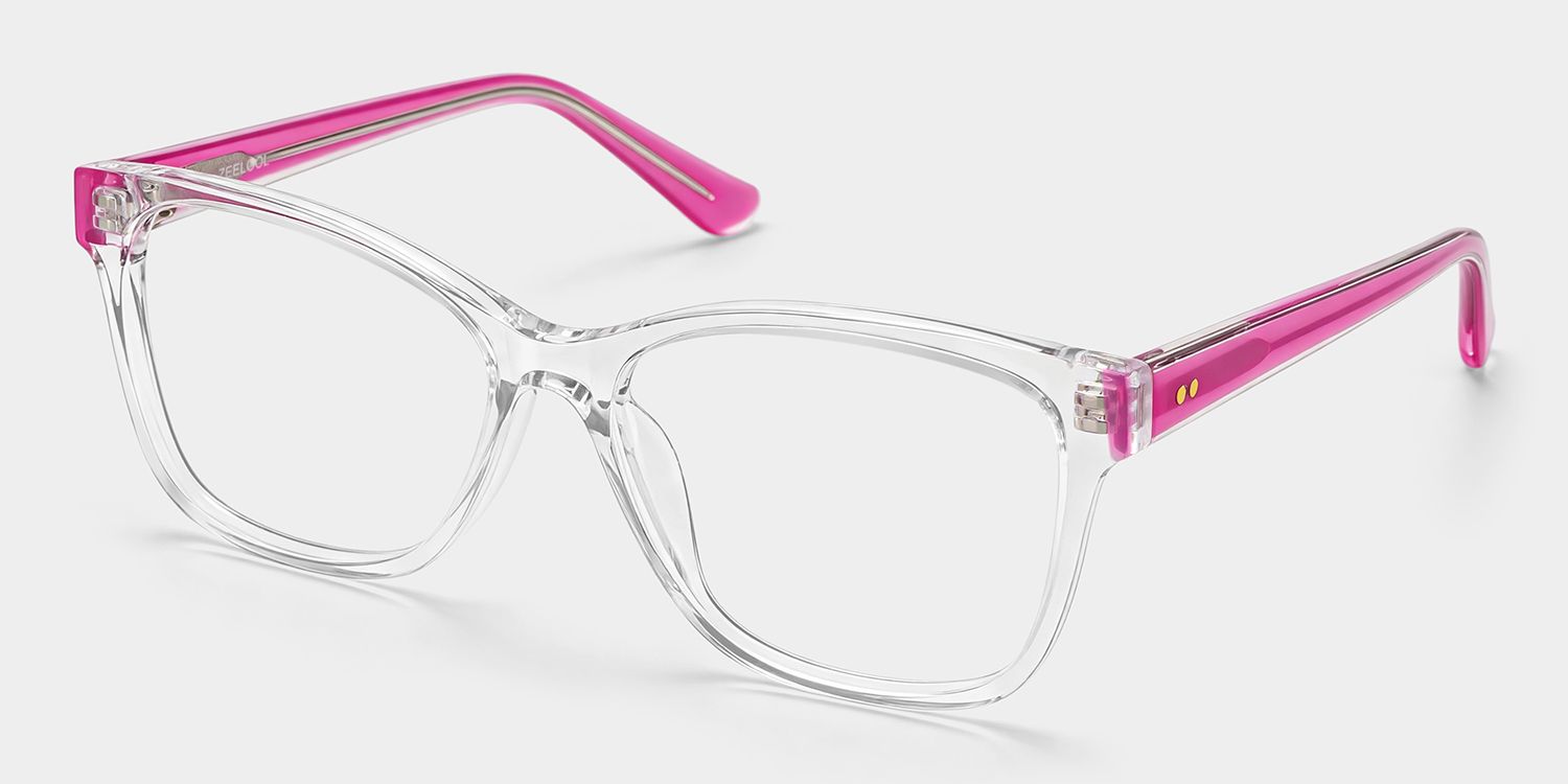 Eva Rectangle Clear Color Frame Glasses | ZEELOOL3