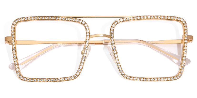 Diva Square Gold Glasses