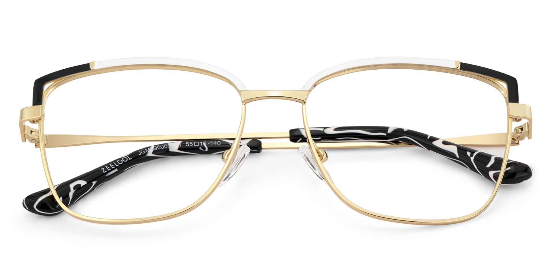 Square Metal Glasses With Black White Color2