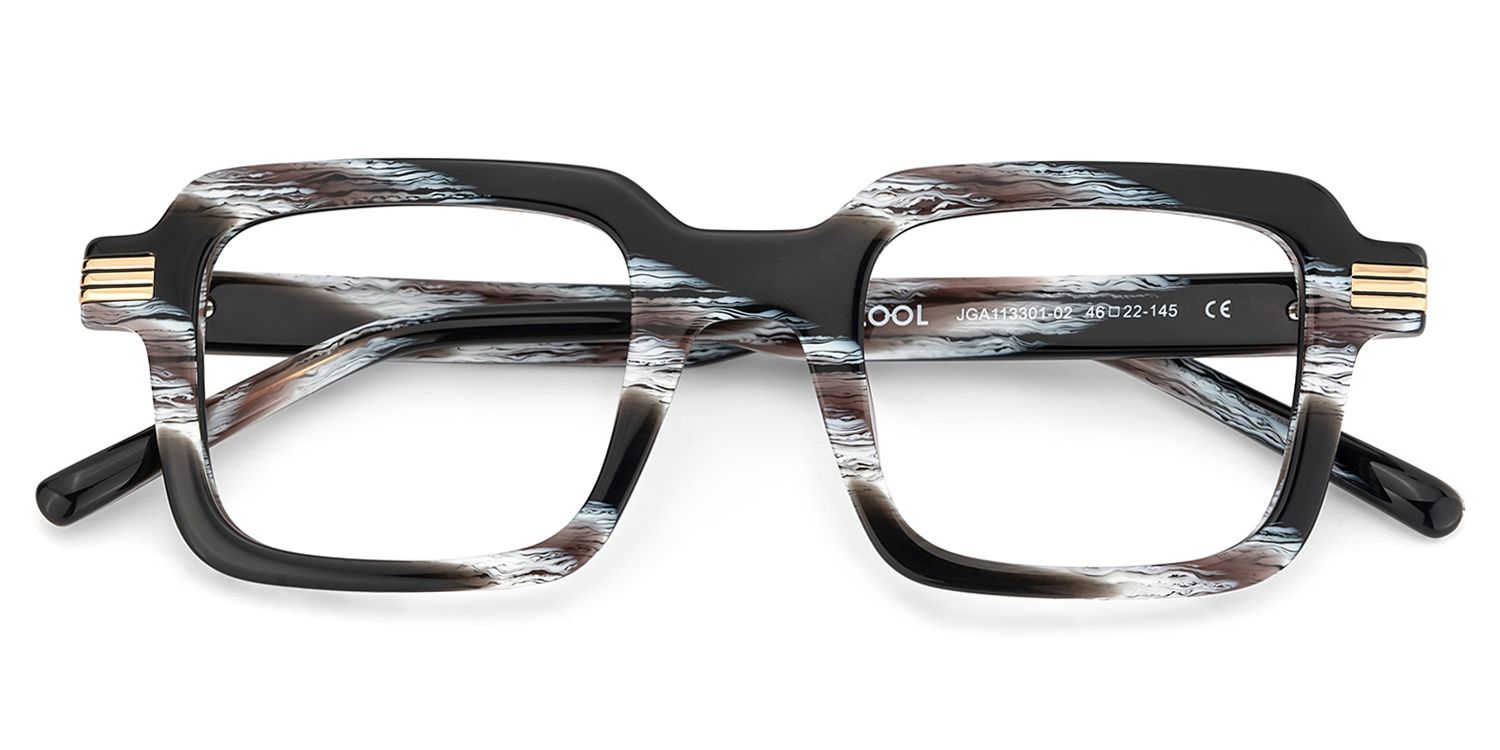 Square Frame Prescription Glasses With Two-Tone Color2