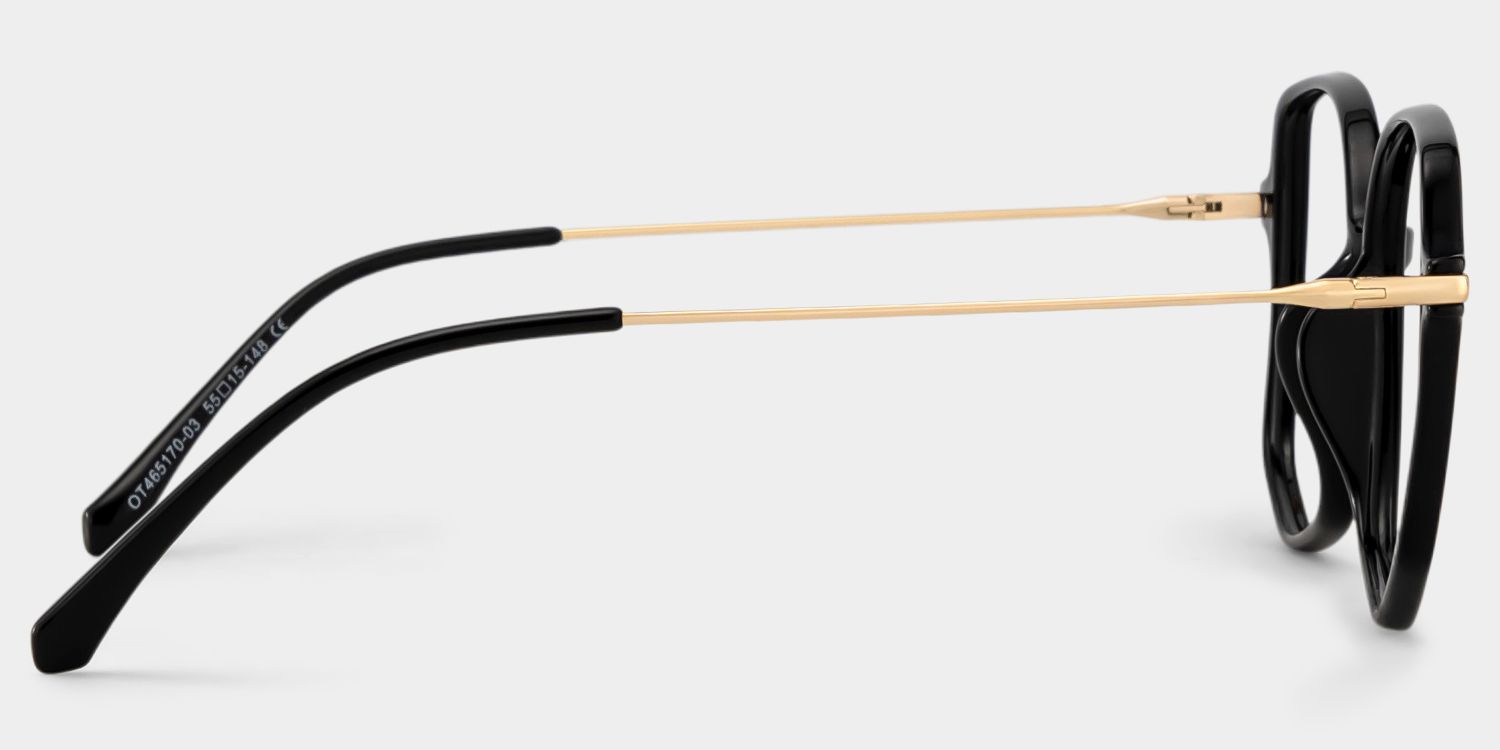 Payton Geometric Black Frame Glasses | Zeelool Optical3