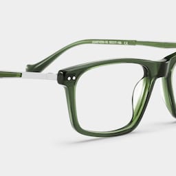 Cozy Rectangle Green Glasses8