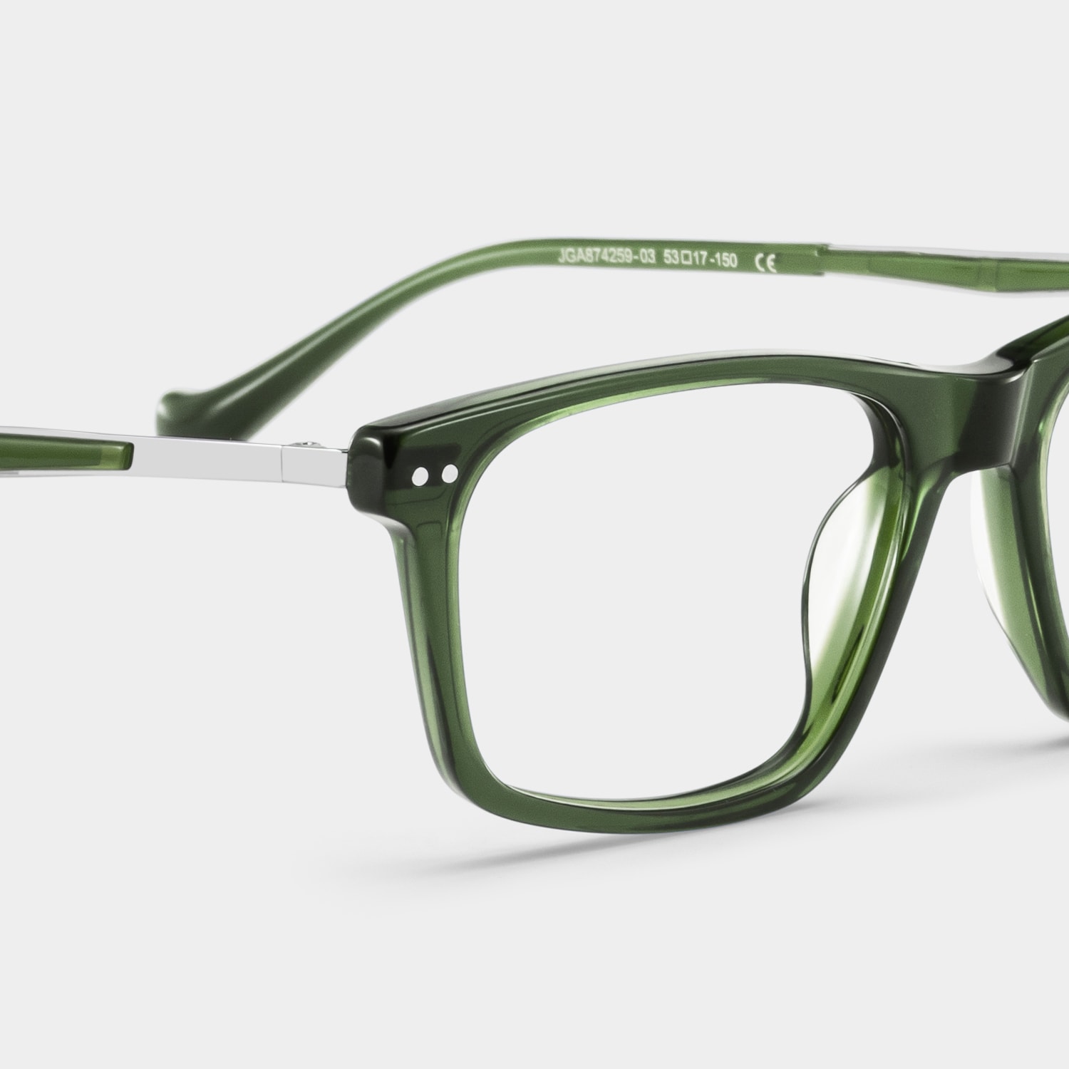 Cozy Rectangle Green Glasses8