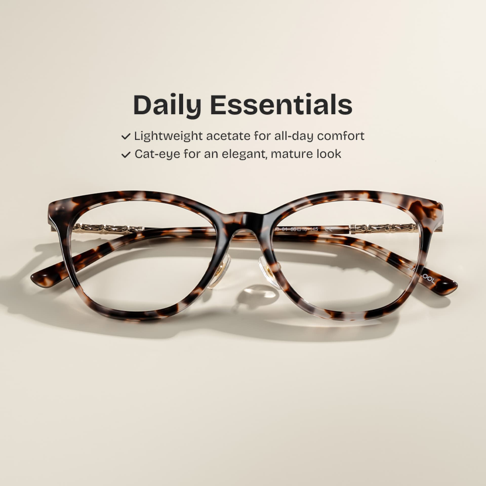April Tortoise Frame Glasses with Cat eye Frame Online | ZEELOOL0