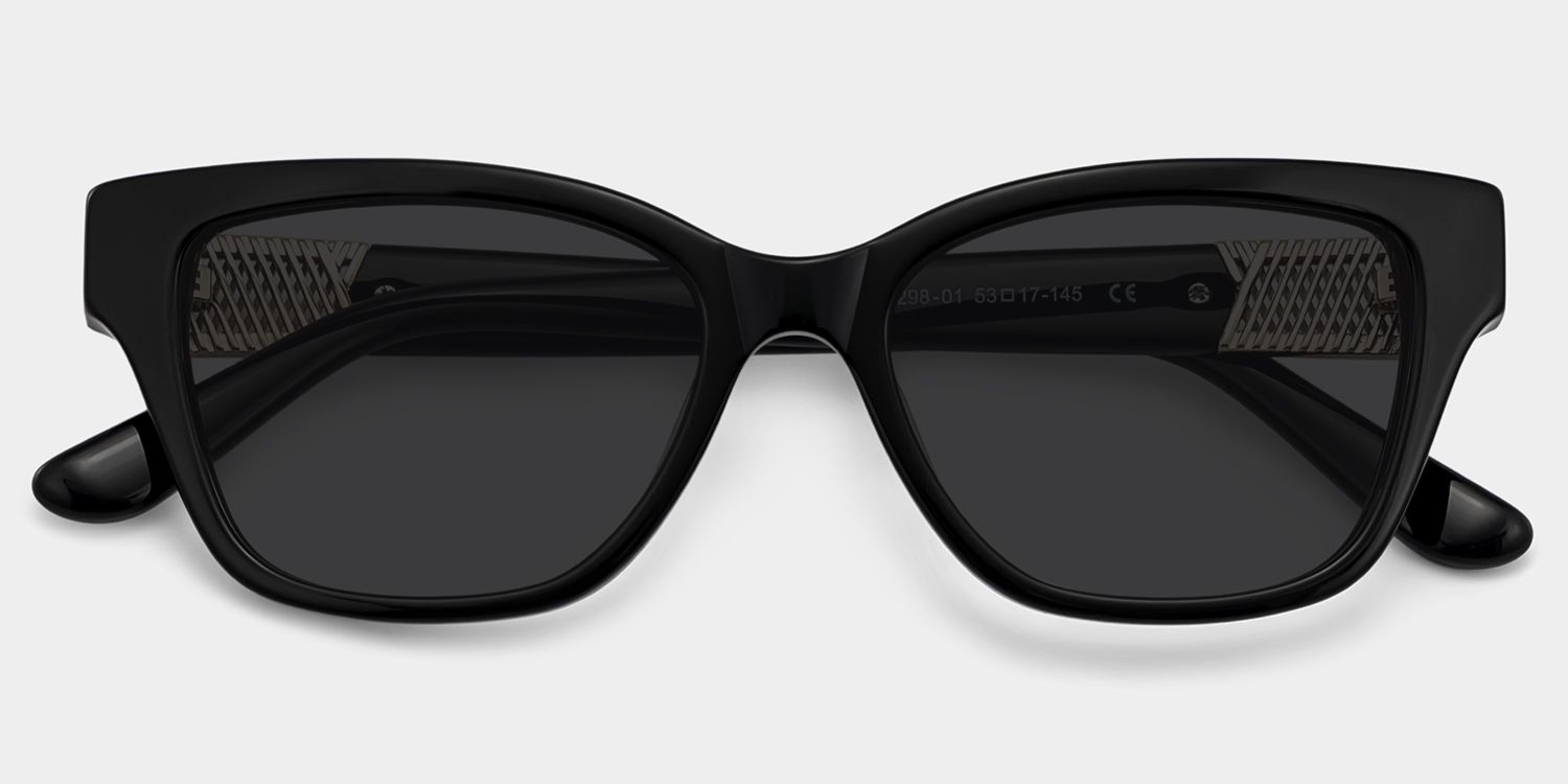 Miranda Black Frame Cat Eye Sunglasses for Women | ZEELOOL1