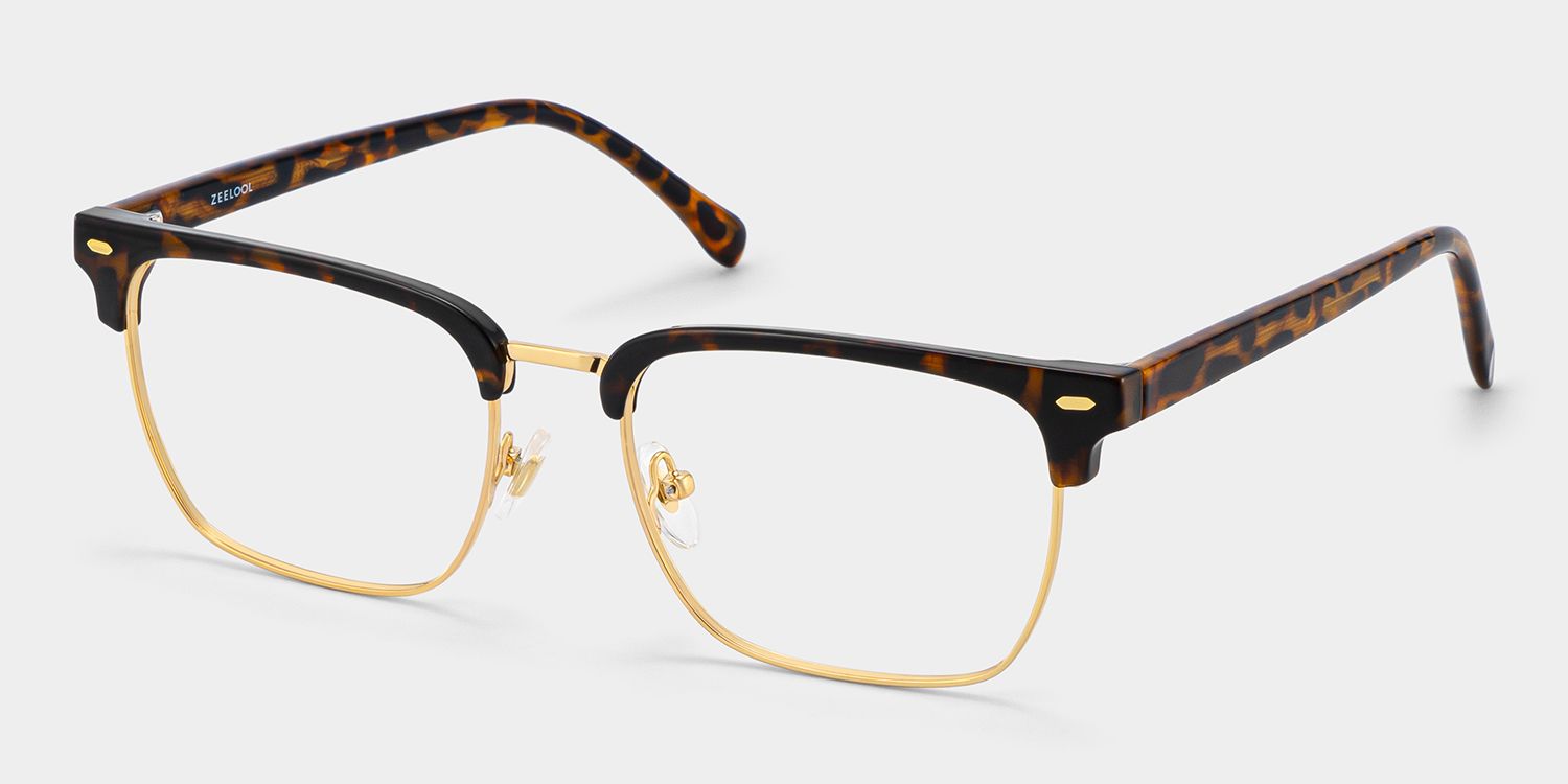 Braidsby Tortoise Browline Mixed Frame Glasses for Men | ZEELOOL