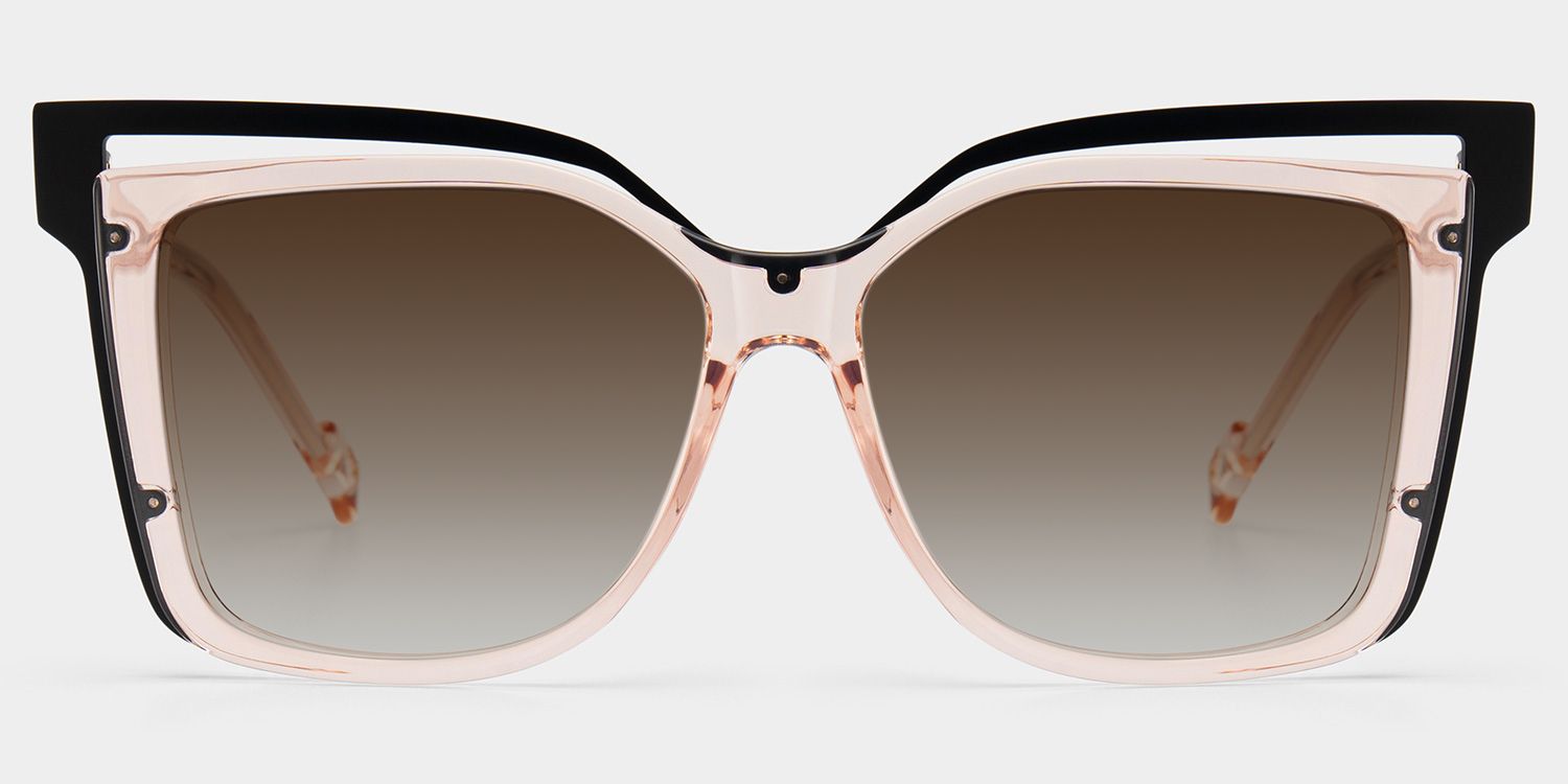【美品】フランス LUNEVILLE K&G OEILLETオーバル[3969] Twolla Mixed Beige Frame Sunglasses | ZEELOOL