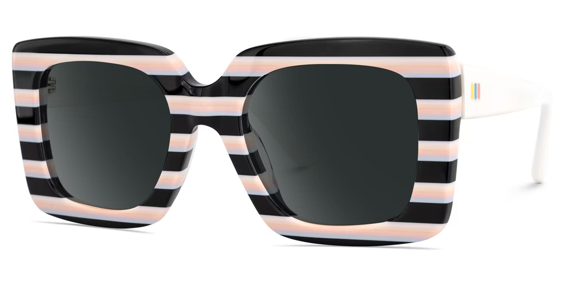 Dianna Rainbow Rectangle Thick Frame Sunglasses | Zeelool1