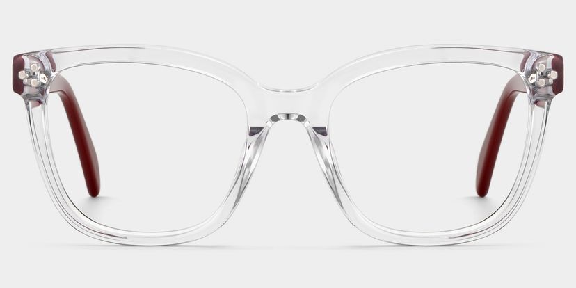 Scarlett Square Clear Red Glasses