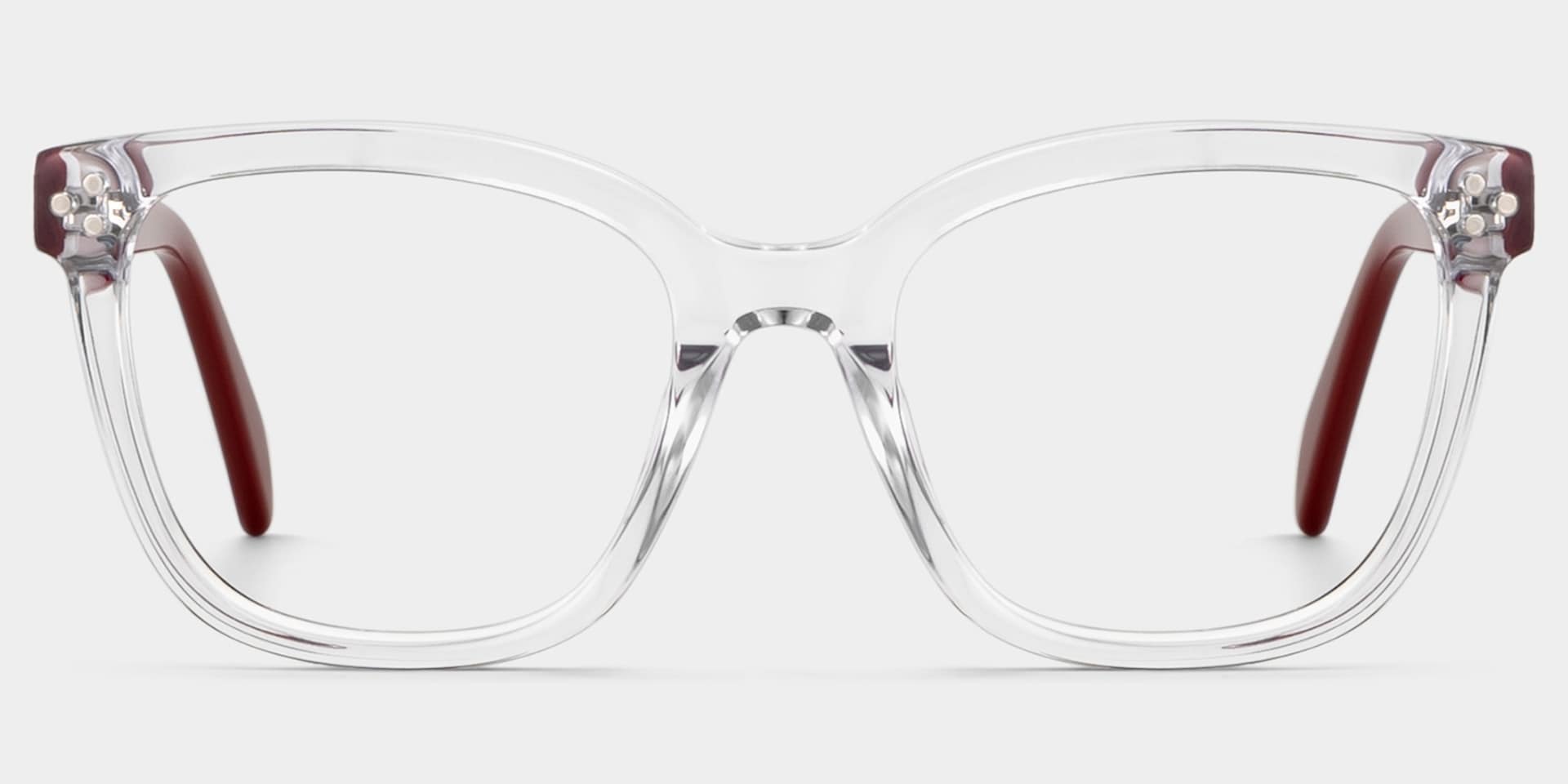 Scarlett Crystal Red Frame Glasses with Square Frame Online | ZEELOOL1