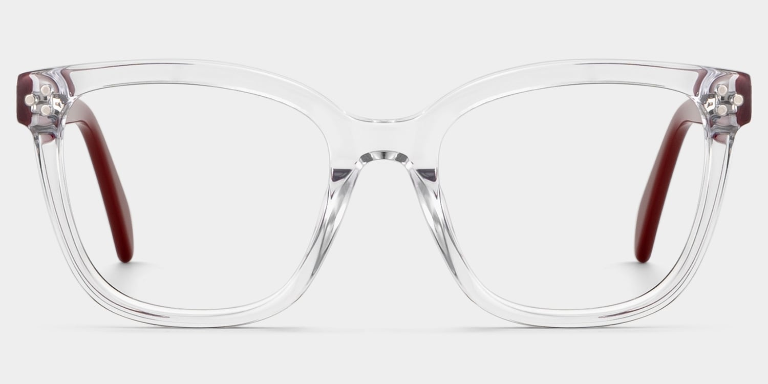 Scarlett Crystal Red Frame Glasses with Square Frame Online | ZEELOOL1