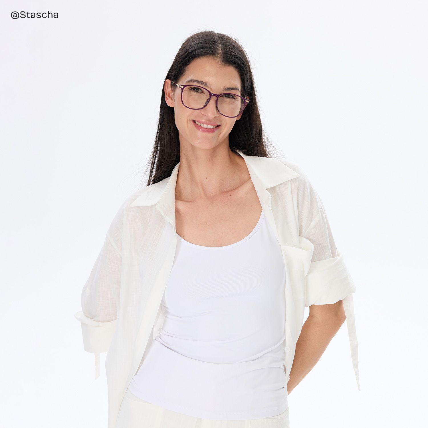 Greene Purple Square Mixed Frame Glasses for Women | ZEELOOL7