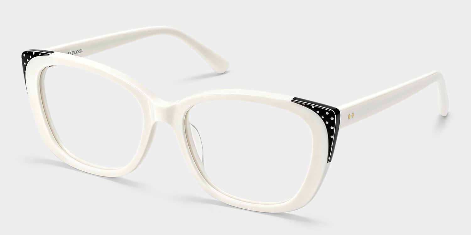 Madeline White Cat eye Frame Glasses On Sale | ZEELOOL3